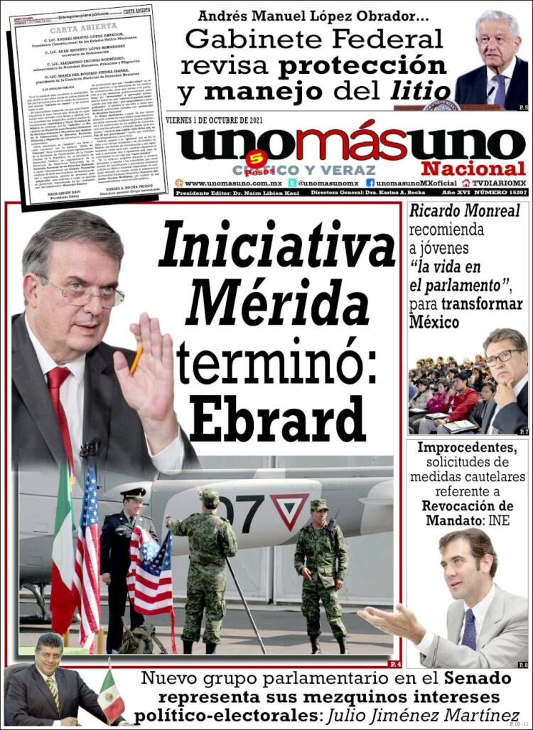 Portada de unomásuno (M&eacute;xico)