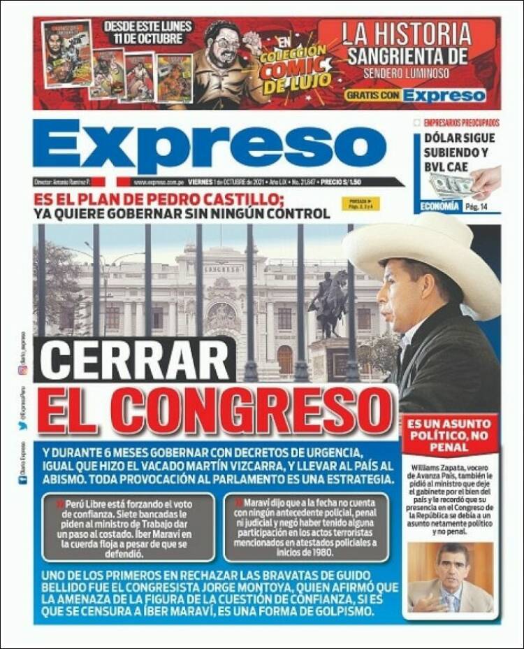 Portada de Expreso (Pérou)