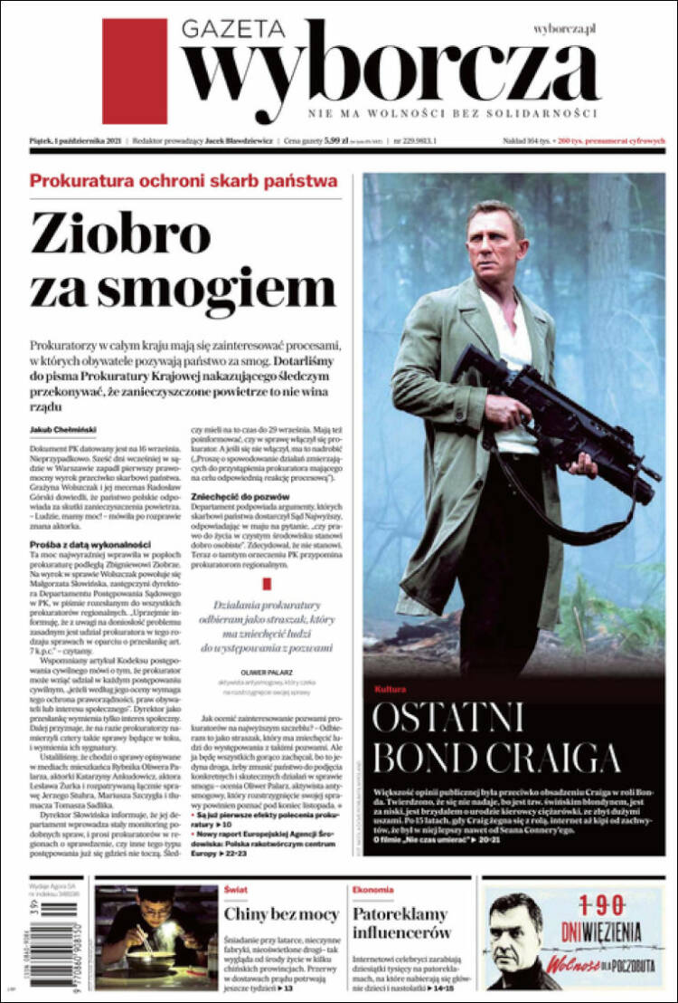 Portada de Gazeta Wyborcza (Pologne)