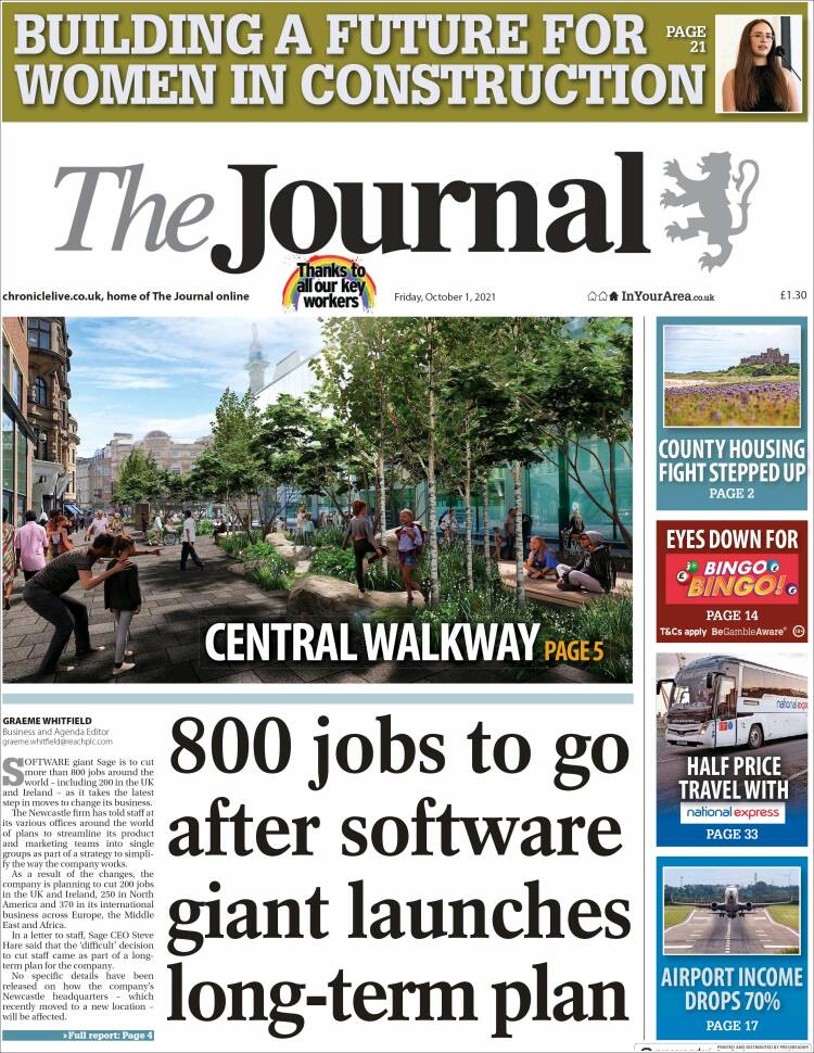 Portada de The Journal (Reino Unido)