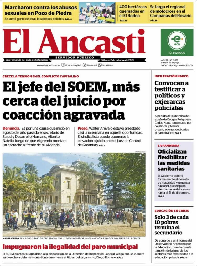 Portada de El Ancasti (Argentina)