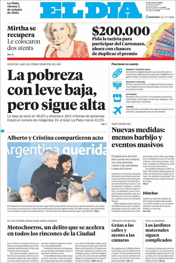 Portada de El Día de la Plata (Argentina)