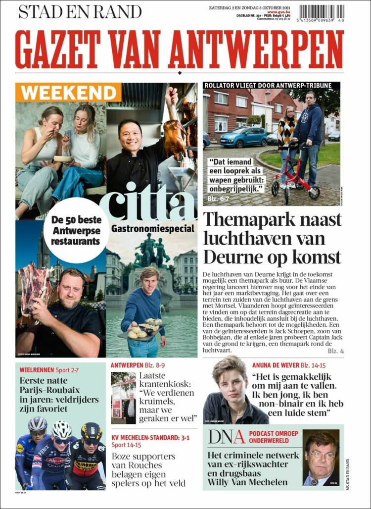 Portada de Gazet van Antwerpen (B&eacute;lgica)
