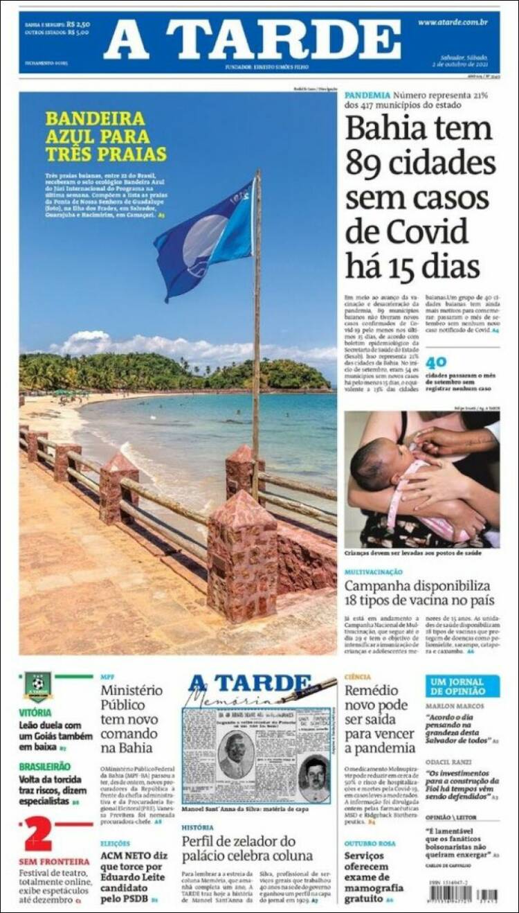 Portada de Diário A Tarde (Brasil)