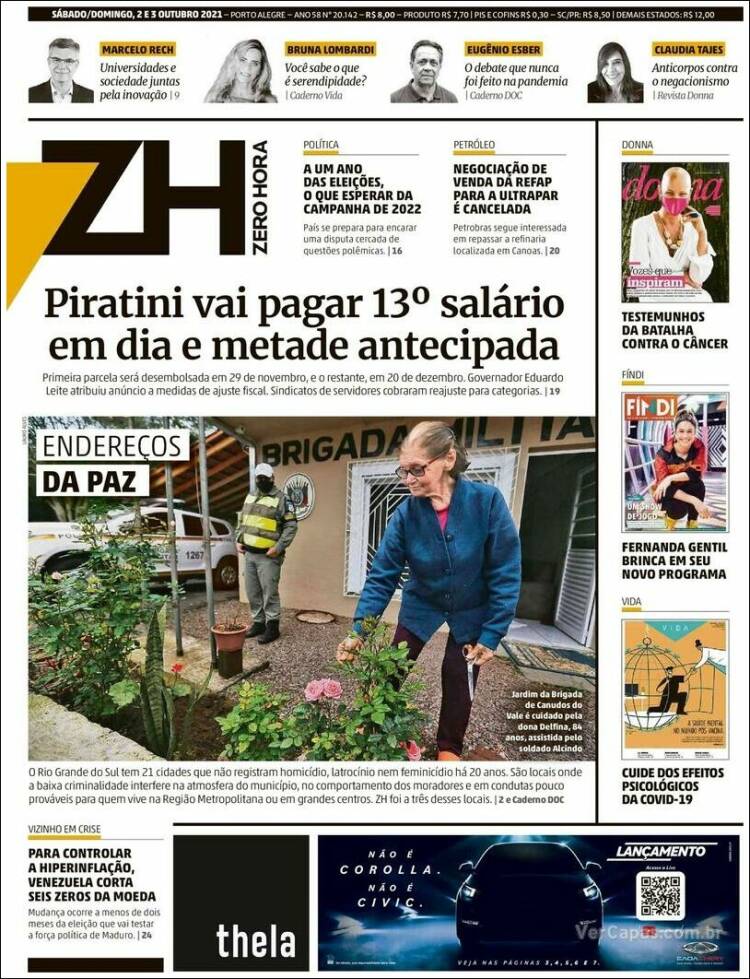 Portada de Zero Hora (Brasil)
