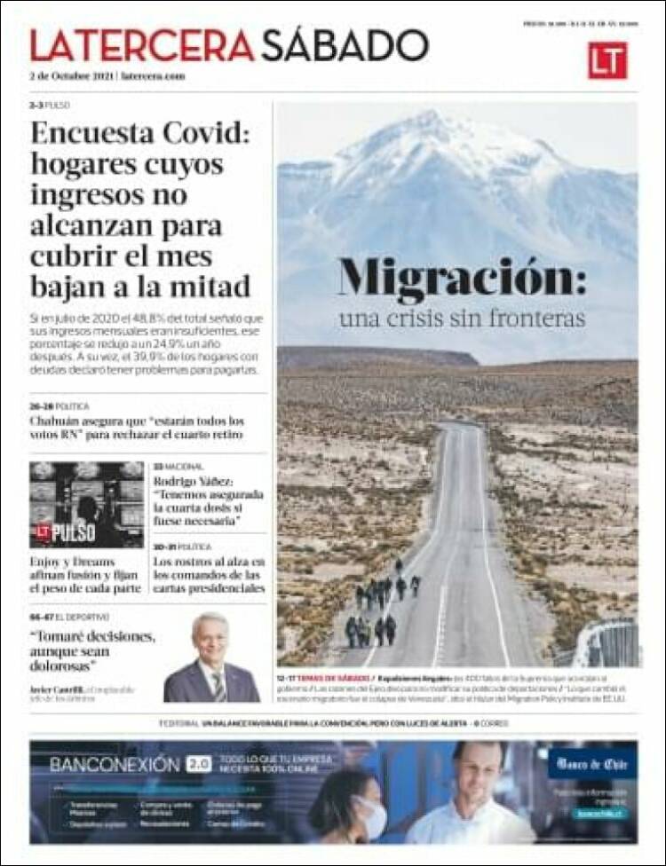 Portada de La Tercera (Chile)