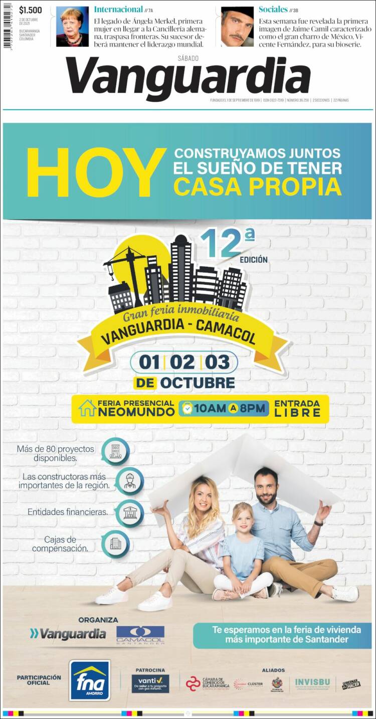 Portada de Vanguardia Liberal (Colombia)