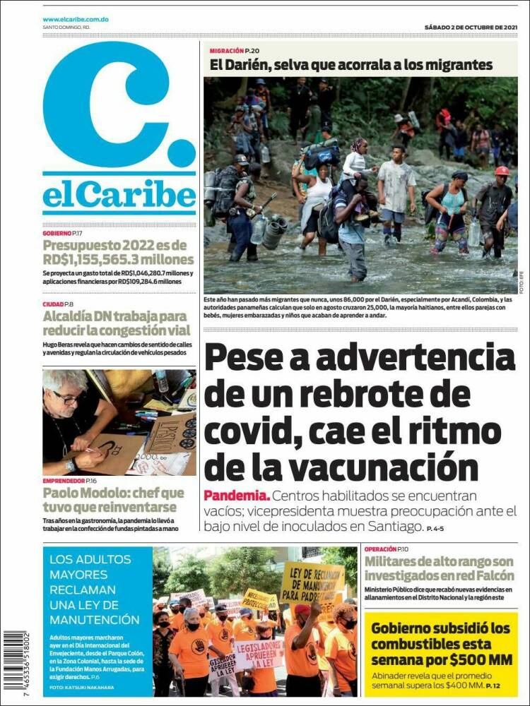 Portada de El Caribe (R. Dominicana)