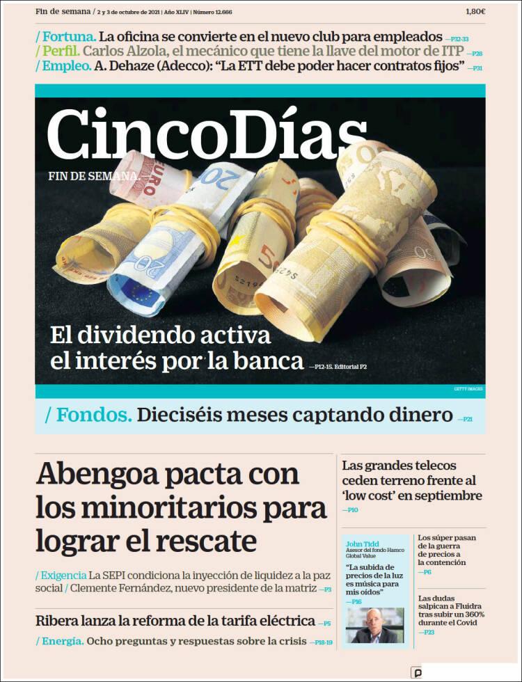 Portada de Cinco Días (Espa&ntilde;a)