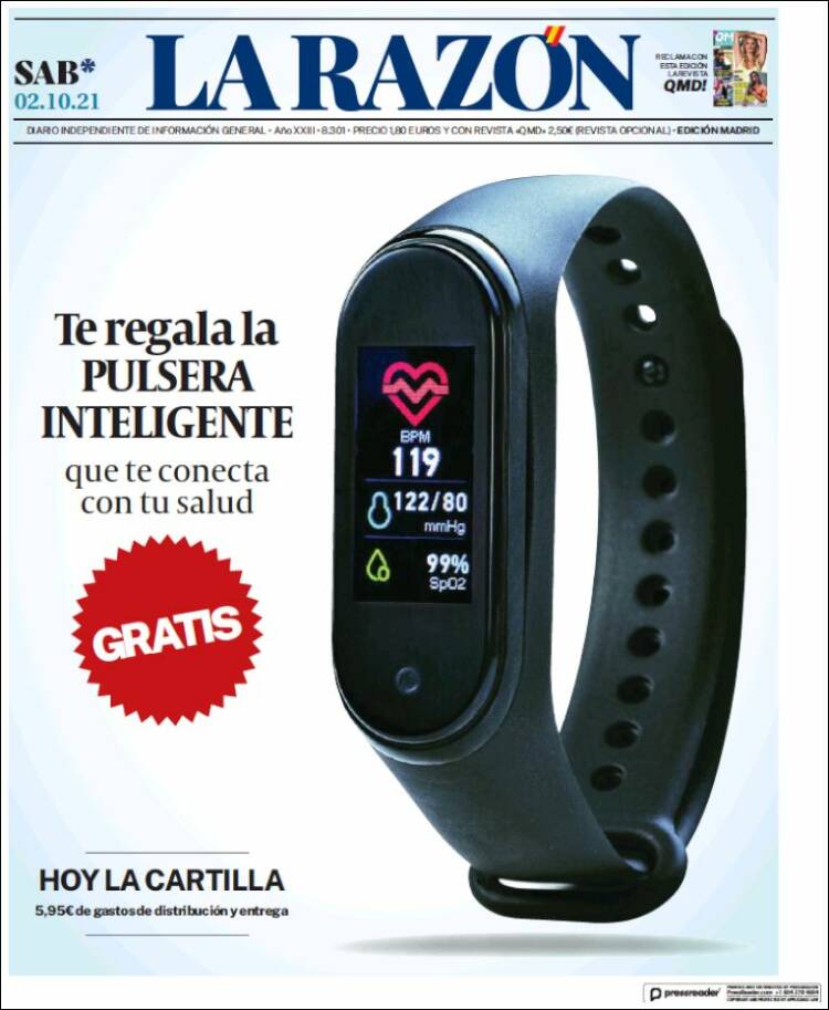 Portada de La Razón (Espa&ntilde;a)