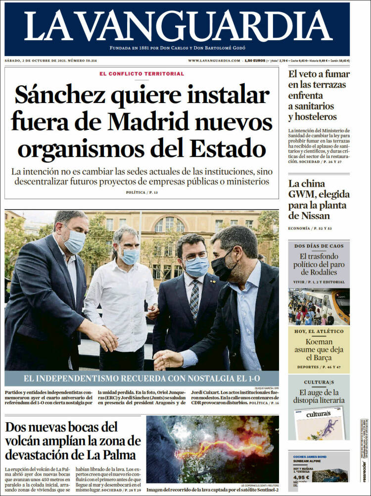 Portada de La Vanguardia (Espa&ntilde;a)