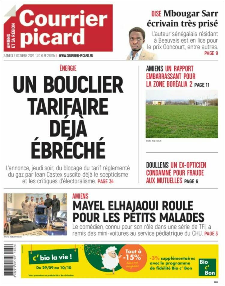 Portada de Courrier Picard (Francia)