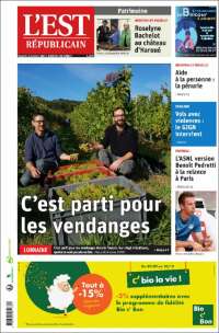 Portada de L'Est Republicain (Francia)
