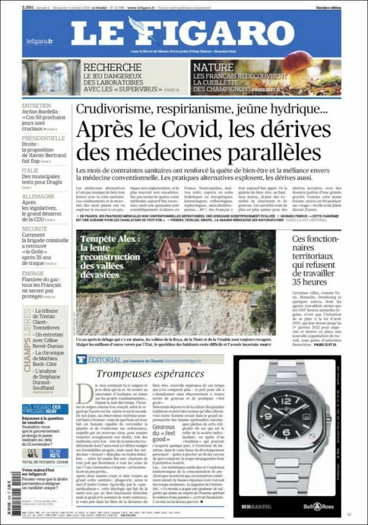 Portada de Le Figaro (Francia)