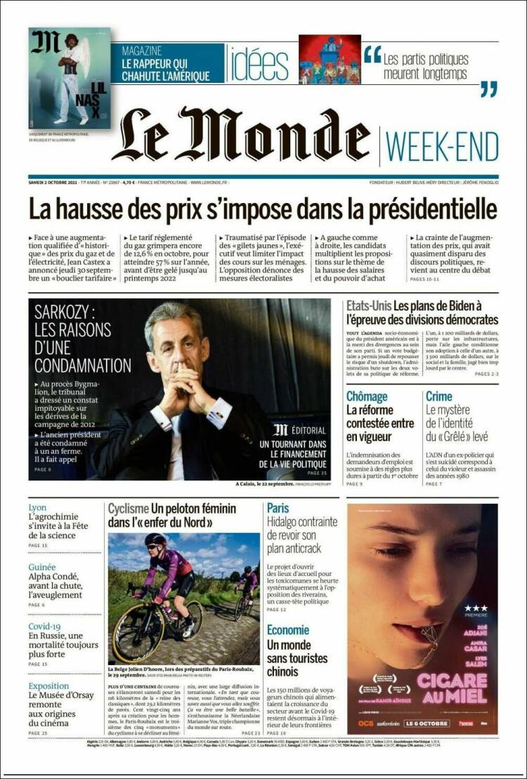 Portada de Le Monde (Francia)