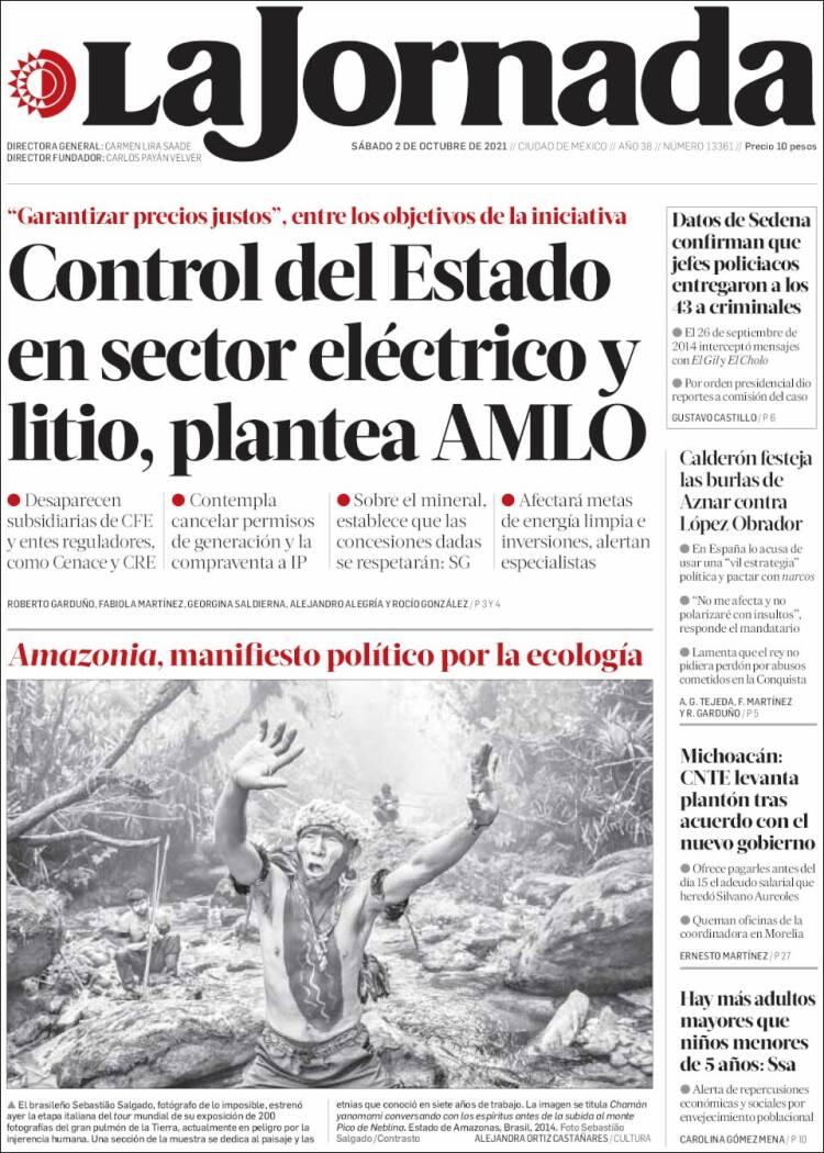 Portada de La Jornada (M&eacute;xico)