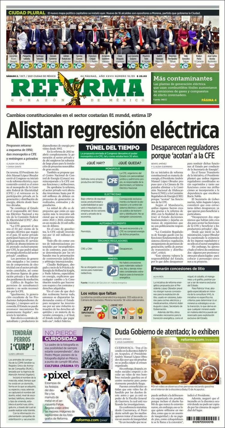 Portada de Reforma (M&eacute;xico)