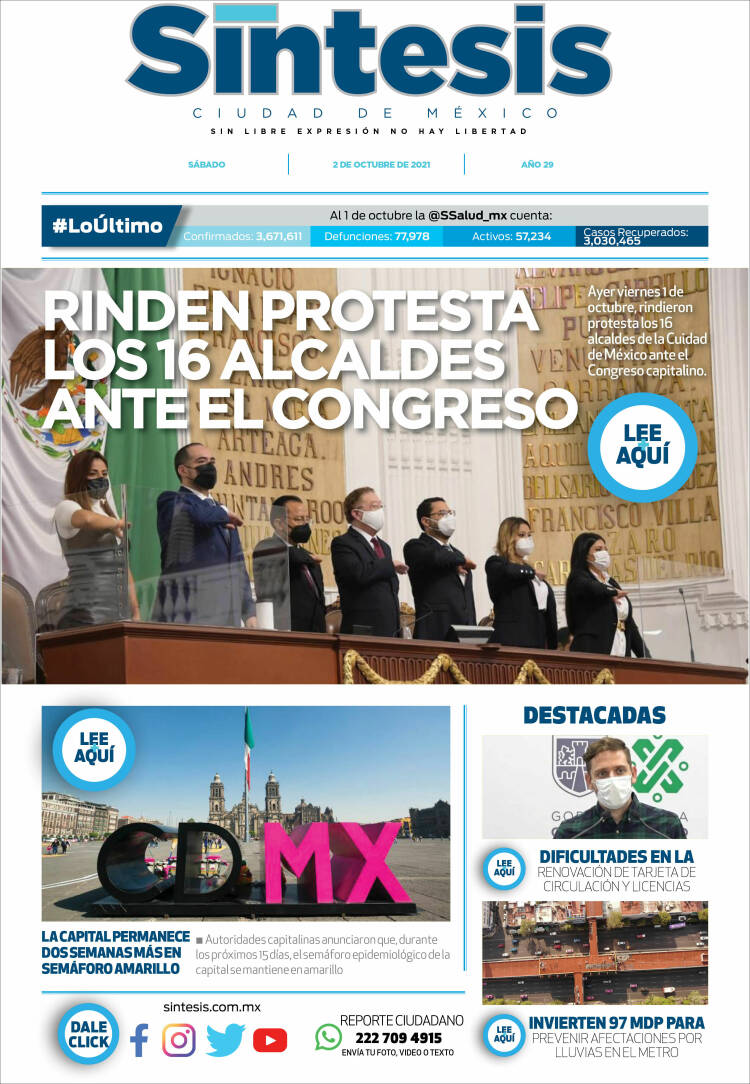 Portada de Síntesis Nacional (M&eacute;xico)