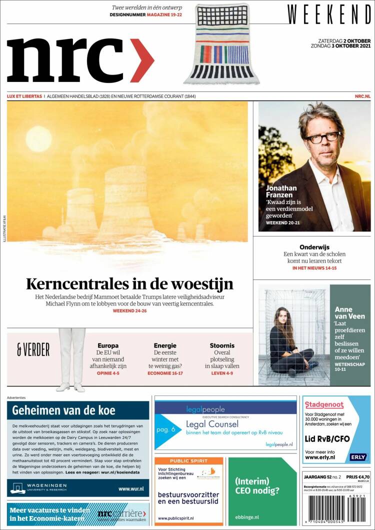 Portada de NRC Handelsblad (Pa&iacute;ses Bajos)