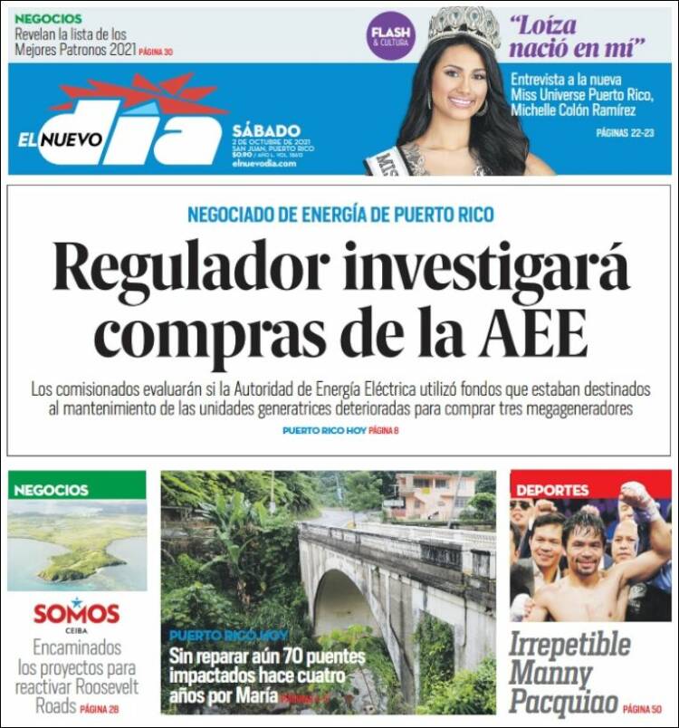 Portada de El Nuevo Día (Puerto Rico)