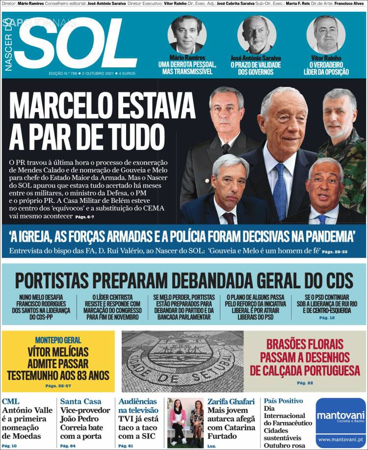 Portada de Jornal Sol (Portugal)