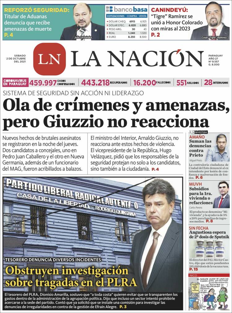 Portada de La Nación (Paraguay)