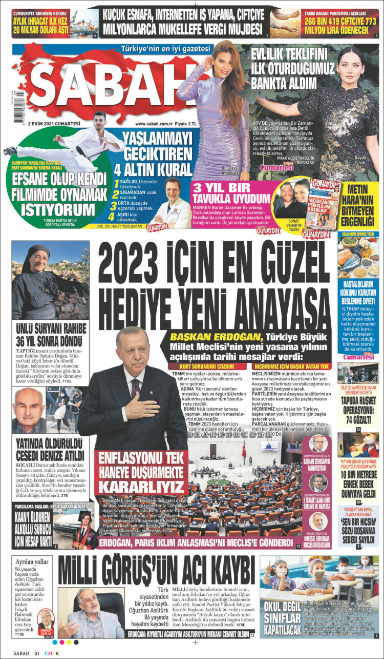 Portada de Sabah (Turqu&iacute;a)