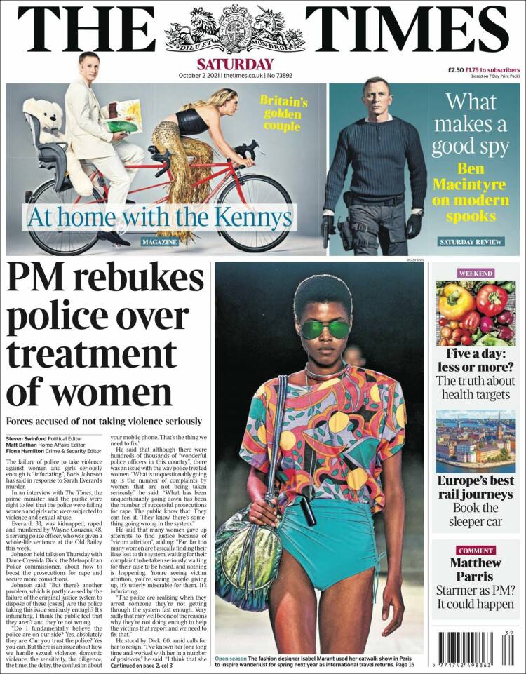Portada de The Times (Reino Unido)