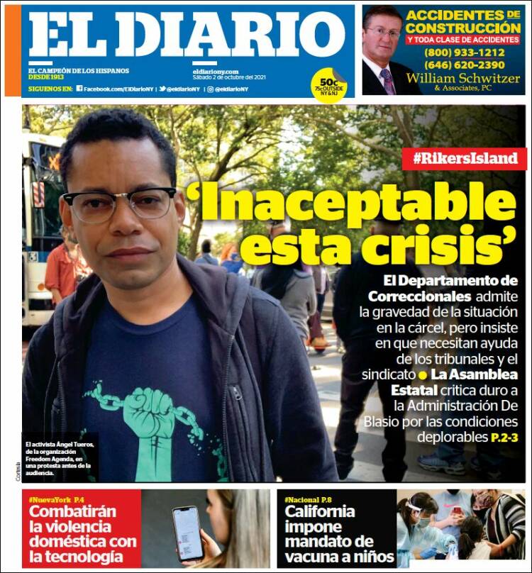 Portada de El Diario NY (USA)