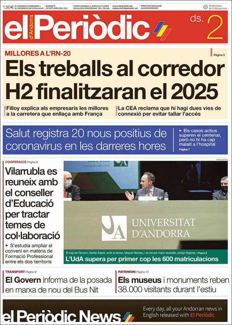 Portada de El Periòdic d'Andorra (Andorra)