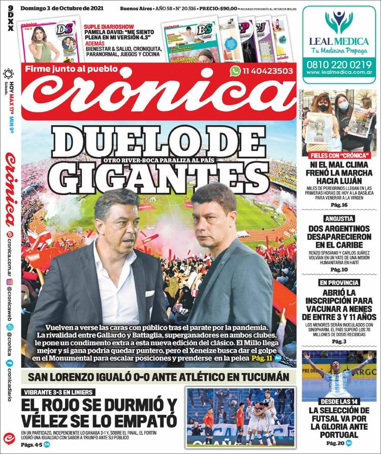 Portada de Crónica (Argentina)
