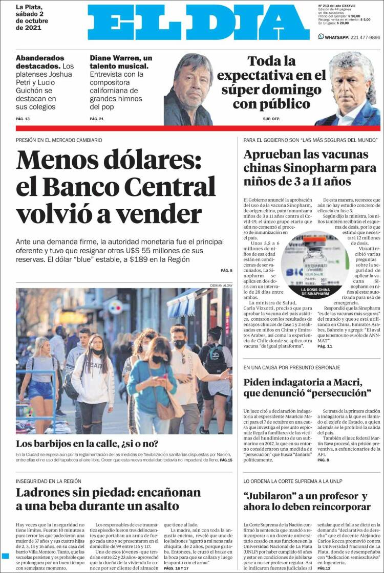 Portada de El Día de la Plata (Argentina)