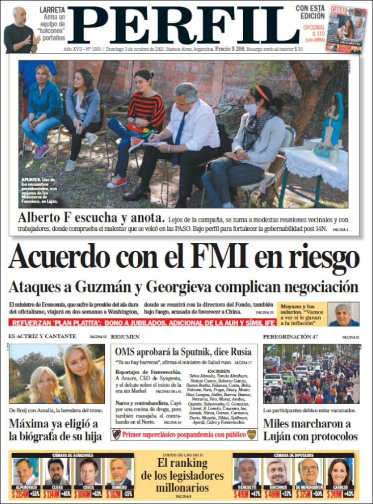 Portada de Diario Perfil (Argentina)