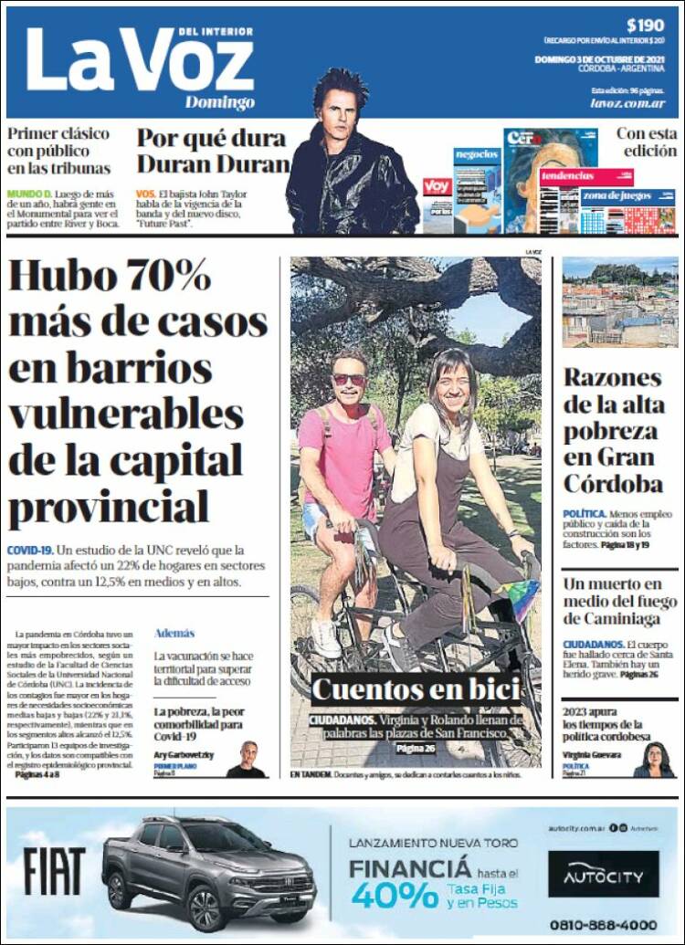 Portada de La Voz del Interior (Argentina)