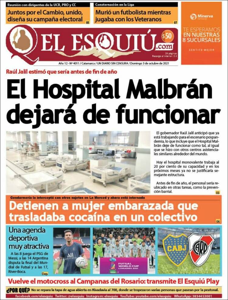 Portada de El Esquiu (Argentina)