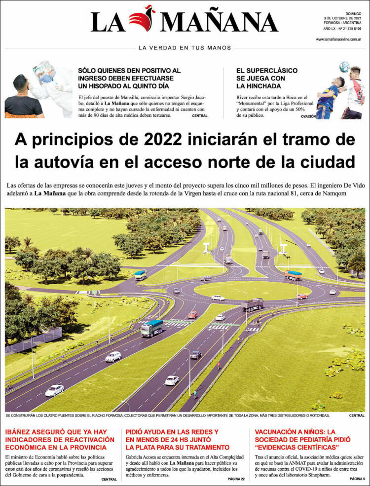 Portada de Diario La Mañana (Argentina)