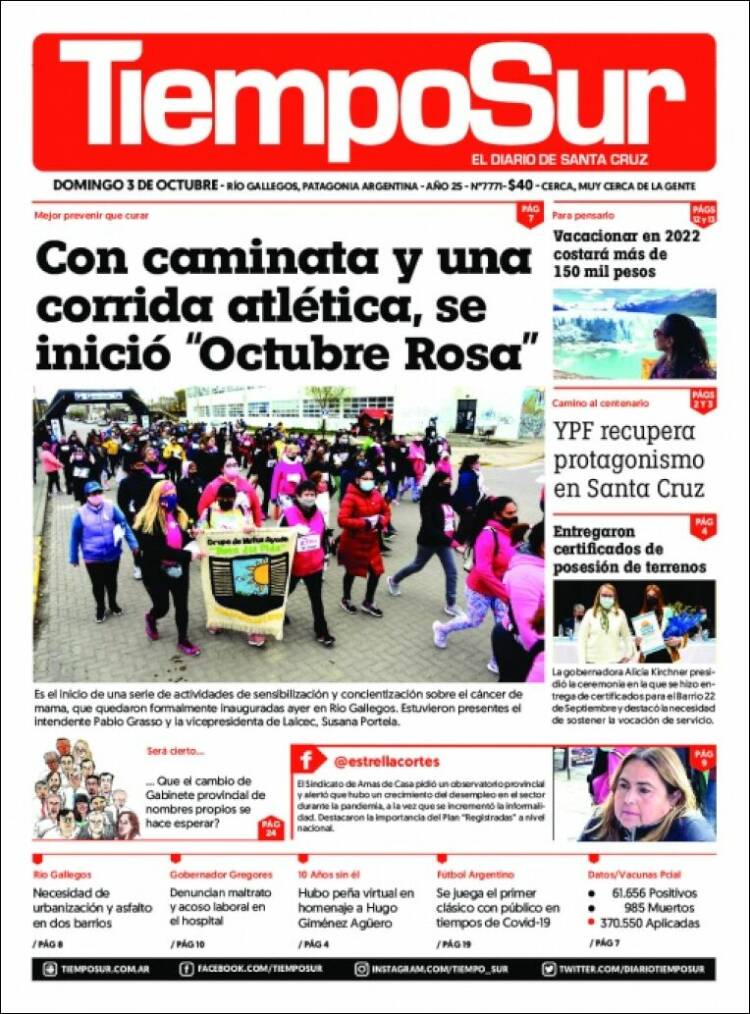 Portada de Tiempo Sur (Argentina)