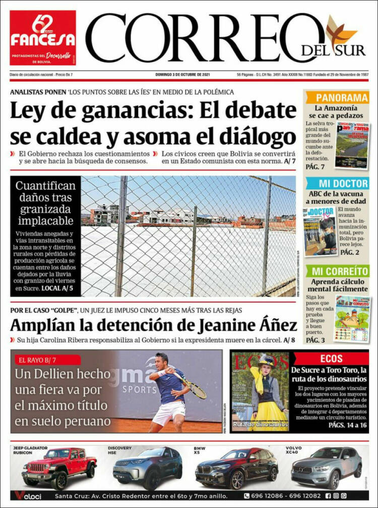 Portada de Correo Sur (Bolivia)