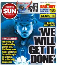 Portada de The Toronto Sun (Canadá)