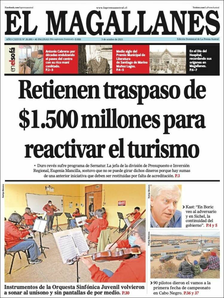 Portada de El Magallanes (Chile)