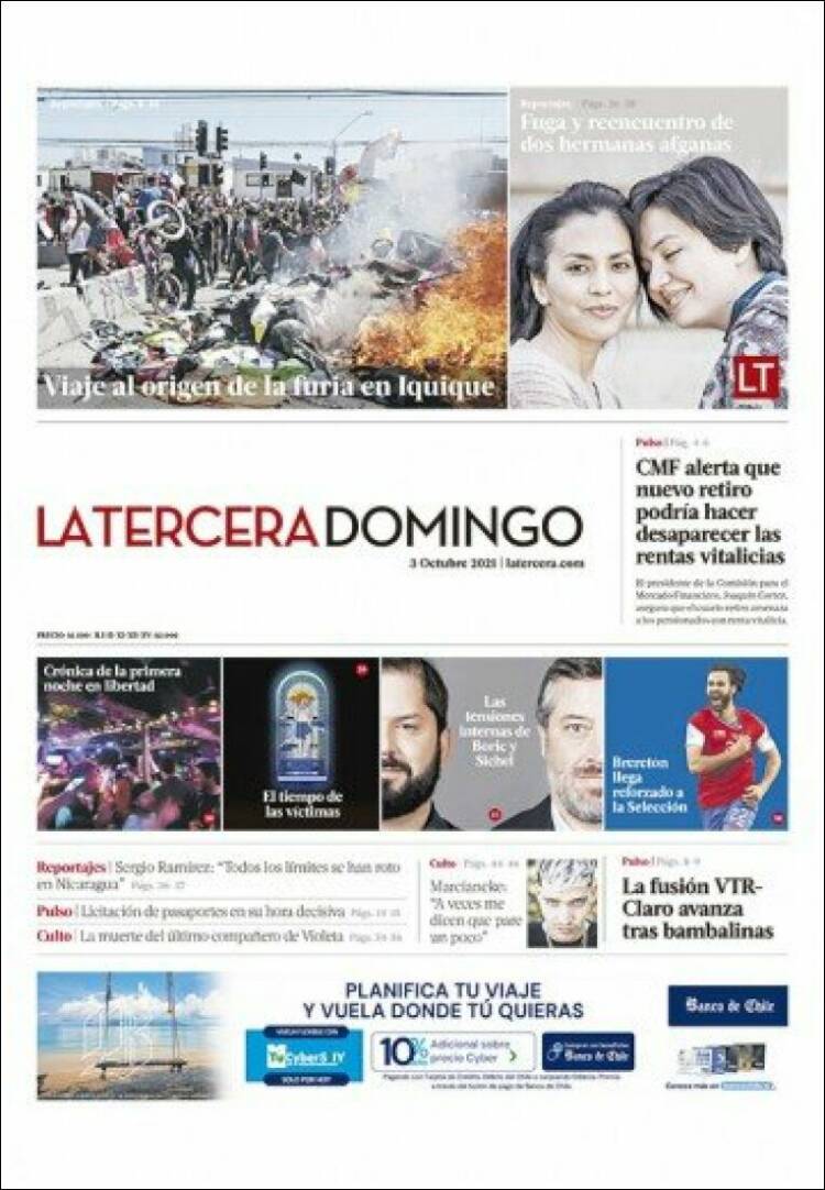 Portada de La Tercera (Chile)