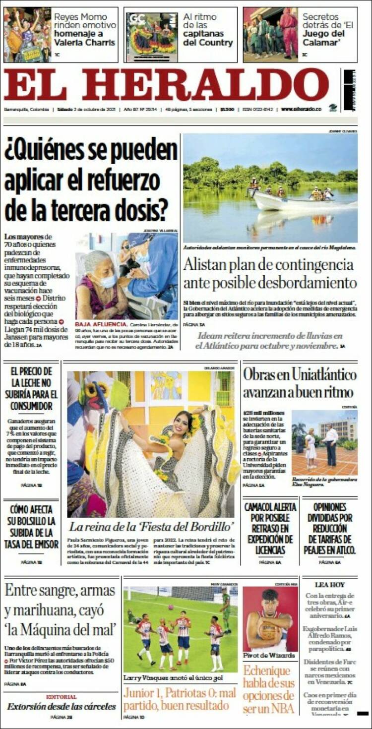 Portada de El Heraldo (Colombia)