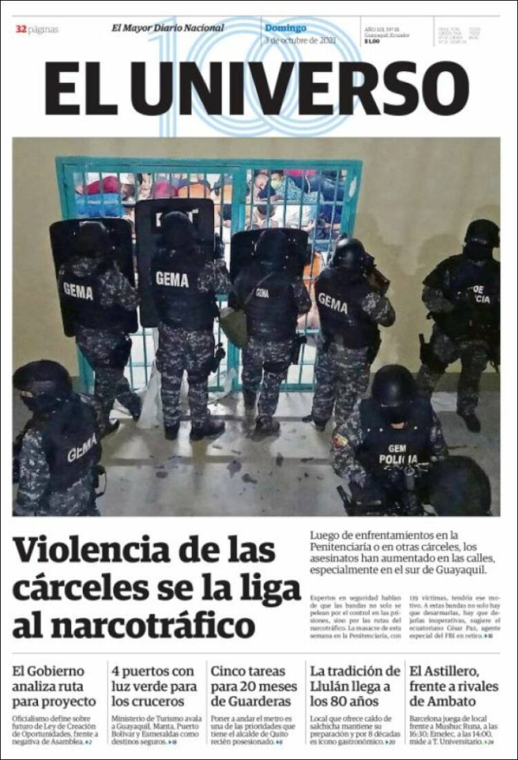 Portada de El Universo - Ecuador (Ecuador)