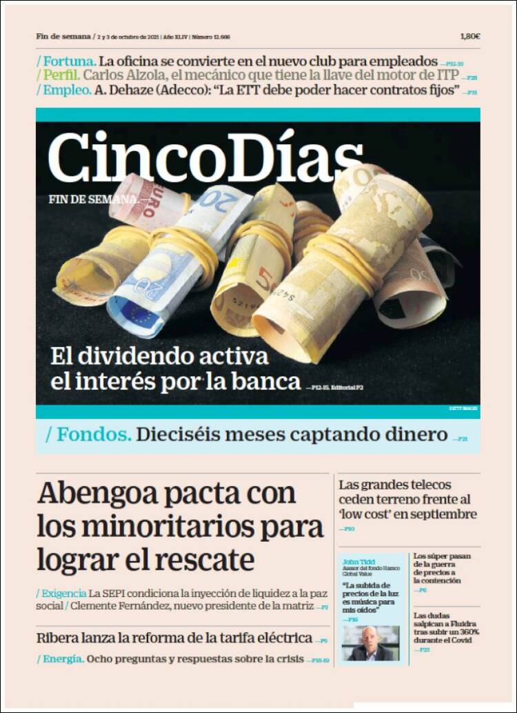 Portada de Cinco Días (Espa&ntilde;a)