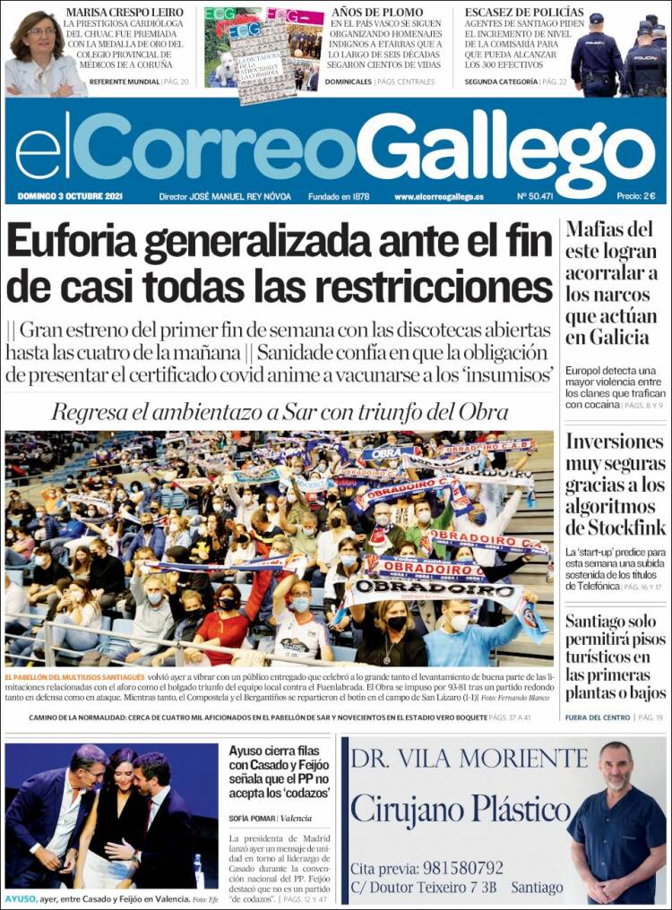 Portada de El Correo Gallego (España)