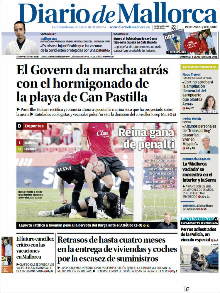 Portada de Diario de Mallorca (España)