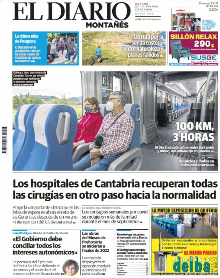 Portada de El Diario Montañés (España)