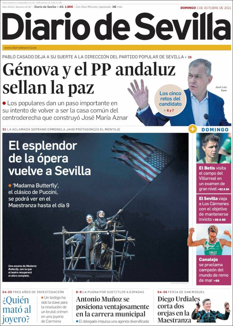 Portada de Diario de Sevilla (España)