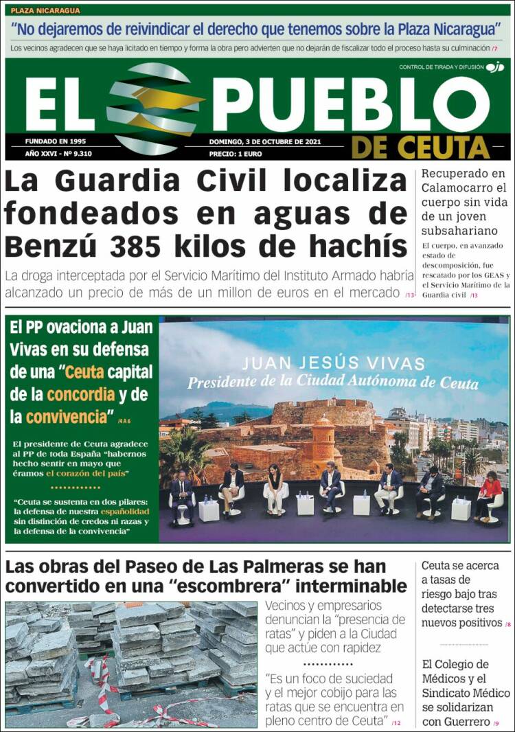 Portada de El Pueblo de Ceuta (España)