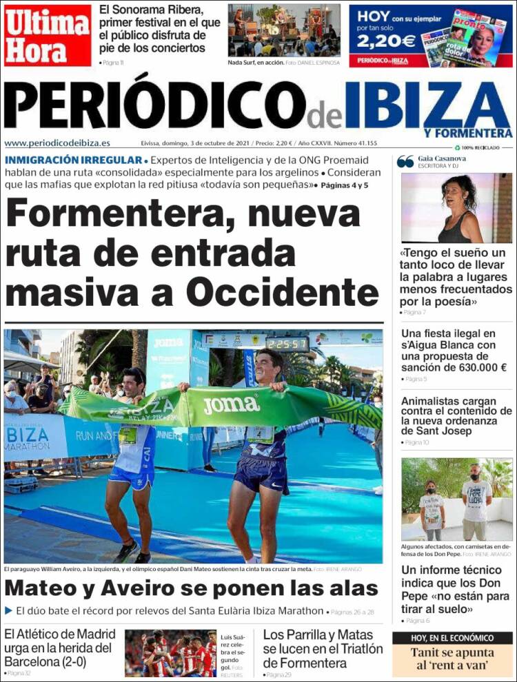 Portada de Periódico de Ibiza (España)